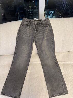 Zara Women's Gray Straight-Leg Jeans